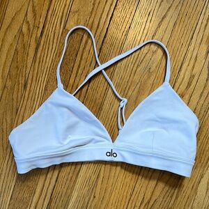 ALO Yoga White Bikini Top Minimalist Design